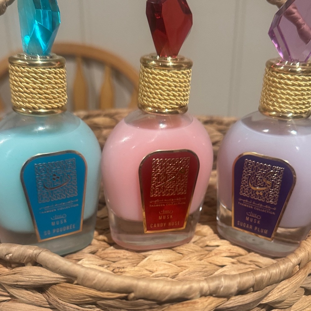 Luxurious Musk Body Oil Set - Blue, Pink, Purple